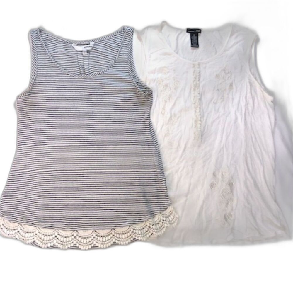 Cottagecore Lace Trimmed Sleeveless Shirt Bundle